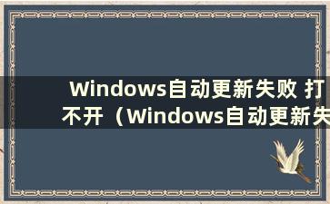 Windows自动更新失败 打不开（Windows自动更新失败 反复恢复）